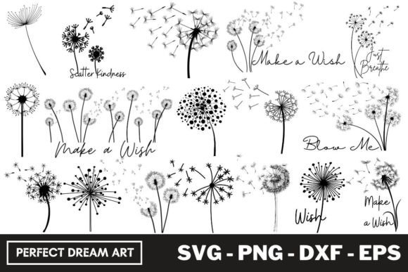 Download Dandelion Silhouette Bundles Outline - Dandelion Collection
