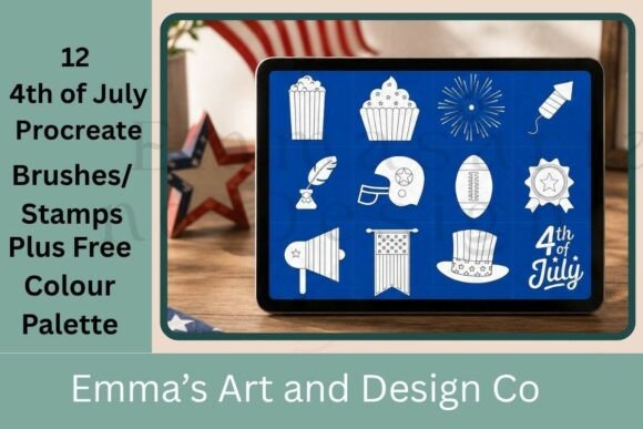 Download 4th of July Procreate Brushes Stamps Bun - Premium Resources