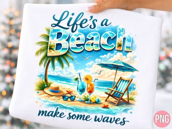 Download Life's a Beach Make Some Waves PNG - Premium Resources