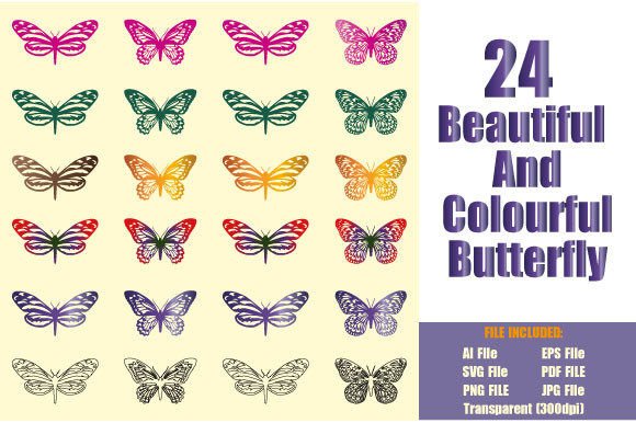 Download 24 Butterfly Colourful and Beautiful SVG - Premium Resources